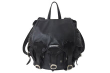 画像をギャラリービューアに読み込む, CHROME HEARTS クロムハーツ BSフレア バックパック リュック ガンスリンガー レザー シルバー925 ブラック 美品 中古 4c076086