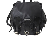 画像をギャラリービューアに読み込む, CHROME HEARTS クロムハーツ BSフレア バックパック リュック ガンスリンガー レザー シルバー925 ブラック 美品 中古 4c076086