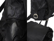 画像をギャラリービューアに読み込む, CHROME HEARTS クロムハーツ BSフレア バックパック リュック ガンスリンガー レザー シルバー925 ブラック 美品 中古 4c076086