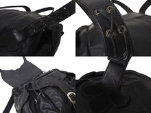 画像をギャラリービューアに読み込む, CHROME HEARTS クロムハーツ BSフレア バックパック リュック ガンスリンガー レザー シルバー925 ブラック 美品 中古 4c076086