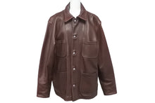 画像をギャラリービューアに読み込む, 極美品 CHROME HEARTS クロムハーツ 初期 レザーカバーオールジャケット サイズM クロスボール シルバー925 ブラウン 中古 4c076087