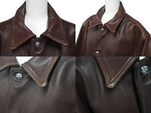 画像をギャラリービューアに読み込む, 極美品 CHROME HEARTS クロムハーツ 初期 レザーカバーオールジャケット サイズM クロスボール シルバー925 ブラウン 中古 4c076087