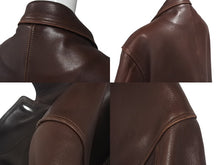 画像をギャラリービューアに読み込む, 極美品 CHROME HEARTS クロムハーツ 初期 レザーカバーオールジャケット サイズM クロスボール シルバー925 ブラウン 中古 4c076087