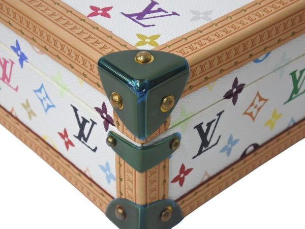 新品同様 SPO LOUIS VUITTON ルイヴィトン トランク コフレ 8 モントル 時計ケース マルチカラー ホワイト 中古 4c076090