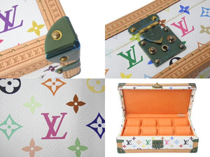 新品同様 SPO LOUIS VUITTON ルイヴィトン トランク コフレ 8 モントル 時計ケース マルチカラー ホワイト 中古 4c076090