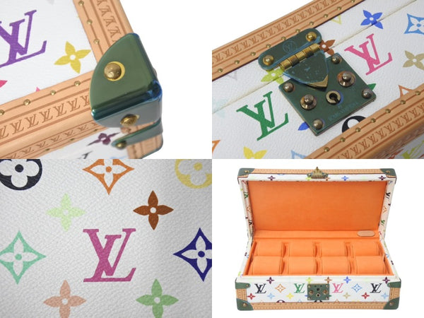 新品同様 SPO LOUIS VUITTON ルイヴィトン トランク コフレ 8 モントル 時計ケース マルチカラー ホワイト 中古 4c076090