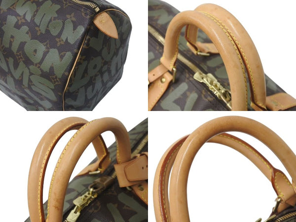Very good condition LOUIS VUITTON Monogram Graffiti Keepall 50 M92196 Brown Khaki Gold Hardware Used 4c076091