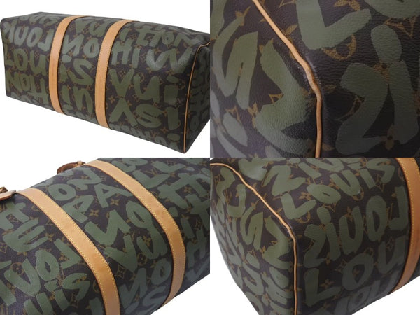 Very good condition LOUIS VUITTON Monogram Graffiti Keepall 50 M92196 Brown Khaki Gold Hardware Used 4c076091