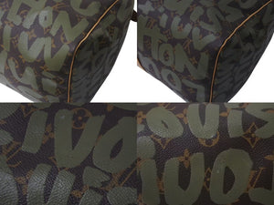 Very good condition LOUIS VUITTON Monogram Graffiti Keepall 50 M92196 Brown Khaki Gold Hardware Used 4c076091