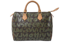Load image into Gallery viewer, 極美品 LOUIS VUITTON ルイヴィトン ハンドバッグ スピーディ30 モノグラムグラフィティ カーキ M92194 ゴールド金具 中古 4c076092