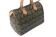 Load image into Gallery viewer, 極美品 LOUIS VUITTON ルイヴィトン ハンドバッグ スピーディ30 モノグラムグラフィティ カーキ M92194 ゴールド金具 中古 4c076092