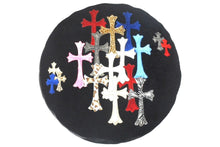 画像をギャラリービューアに読み込む, 新品同様 CHROME HEARTS クロムハーツ マルチクロスパッチクッション インテリア リバーシブル レザー 牛革 中古 4c076093