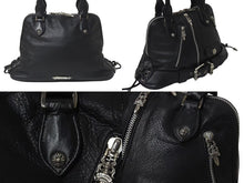 画像をギャラリービューアに読み込む, 極美品 CHROME HEARTS クロムハーツ MO DEAN MOディーン ハンドバッグ ダガージップ クロスボール レザー ブラック 中古 4c076107