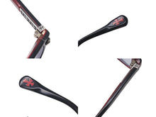 画像をギャラリービューアに読み込む, CHROME HEARTS クロムハーツ SPREAD-A メガネ ブラック レッド プラスチック 小物 スクエア シルバー925 52☐15₋140 美品 中古 4c076120