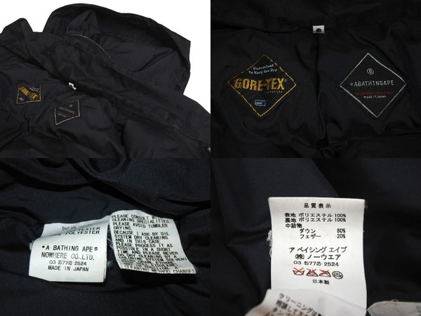 Very good condition A BATHING APE down jacket GORE-TEX camo black polyester size XL used 4c076121
