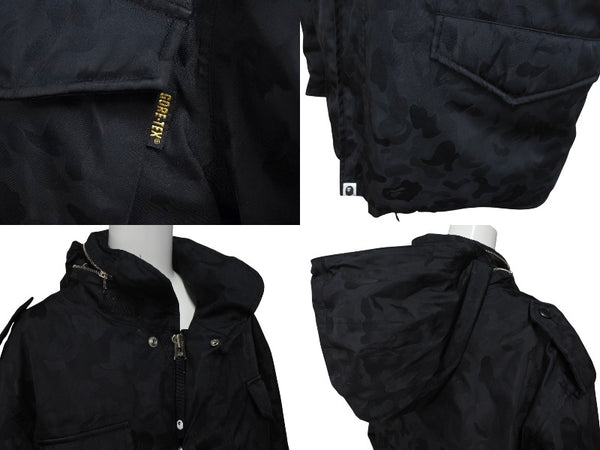 Very good condition A BATHING APE down jacket GORE-TEX camo black polyester size XL used 4c076121