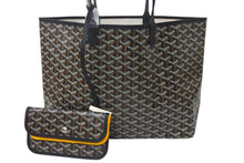 画像をギャラリービューアに読み込む, 新品未使用 GOYARD ゴヤール サンルイPM バッグ トートバッグ STLOUIPMLTY01CL01P ブラック PVC レザー 中古 4c076168