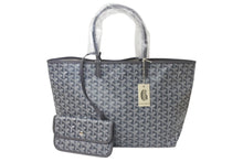 Load image into Gallery viewer, 新品未使用 GOYARD ゴヤール サンルイPM バッグ トートバッグ STLOUIPMLTY01CL01P グレー PVC レザー 中古 4c076187