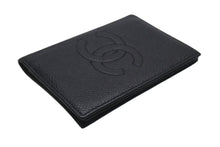 Load image into Gallery viewer, CHANEL シャネル カードケース ココマーク 3番台 1995年 イタリア製 キャビアスキン ブラック 美品 中古 4c076188