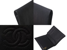 Load image into Gallery viewer, CHANEL シャネル カードケース ココマーク 3番台 1995年 イタリア製 キャビアスキン ブラック 美品 中古 4c076188