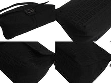 Load image into Gallery viewer, FENDI フェンディ マンマバケット ハンドバッグ ワンショルダー ズッキーノ ナイロンキャンバス ブラック 美品 中古 4c076194 正規品