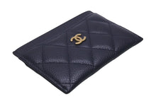 Load image into Gallery viewer, CHANEL シャネル カードケース マトラッセ 21番台 2015年 キャビアスキン ネイビー ゴールド金具 美品 中古 4c076195