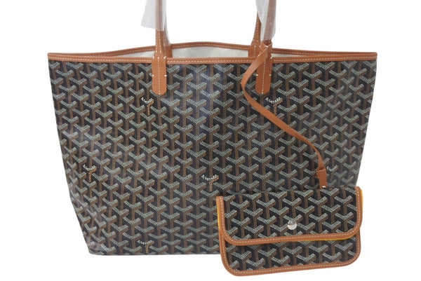New and unused GOYARD Saint Louis PM bag tote bag STLOUIPMLTY01CL01P brown PVC leather used 4c076202