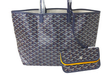 画像をギャラリービューアに読み込む, 新品未使用 GOYARD ゴヤール サンルイPM バッグ トートバッグ STLOUIPMLTY01CL01P ネイビー PVC レザー 中古 4c076203