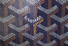 画像をギャラリービューアに読み込む, 新品未使用 GOYARD ゴヤール サンルイPM バッグ トートバッグ STLOUIPMLTY01CL01P ネイビー PVC レザー 中古 4c076203