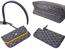 画像をギャラリービューアに読み込む, 新品未使用 GOYARD ゴヤール サンルイPM バッグ トートバッグ STLOUIPMLTY01CL01P ネイビー PVC レザー 中古 4c076203
