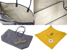 画像をギャラリービューアに読み込む, 新品未使用 GOYARD ゴヤール サンルイPM バッグ トートバッグ STLOUIPMLTY01CL01P ネイビー PVC レザー 中古 4c076203
