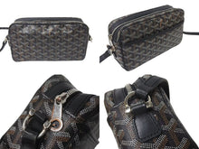 画像をギャラリービューアに読み込む, GOYARD ゴヤール カップヴェールPMバッグ ショルダーバッグ CAPVE2PMLTY01CL01P ブラック PVC レザー シルバー金具 美品 中古 4c076223