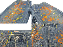 Load image into Gallery viewer, KAPITAL キャピタル デニムパンツ ペイント テーパード ボタンフライト サイズ3 コットン K1504LP19 美品 中古 4c076231