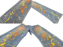 Load image into Gallery viewer, KAPITAL キャピタル デニムパンツ ペイント テーパード ボタンフライト サイズ3 コットン K1504LP19 美品 中古 4c076231