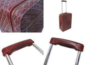 GOYARD ゴヤール トロリーPM キャリーバッグ キャリーケース スーツケース PVC レザー レッド シルバー金具 良品 中古 4c076266