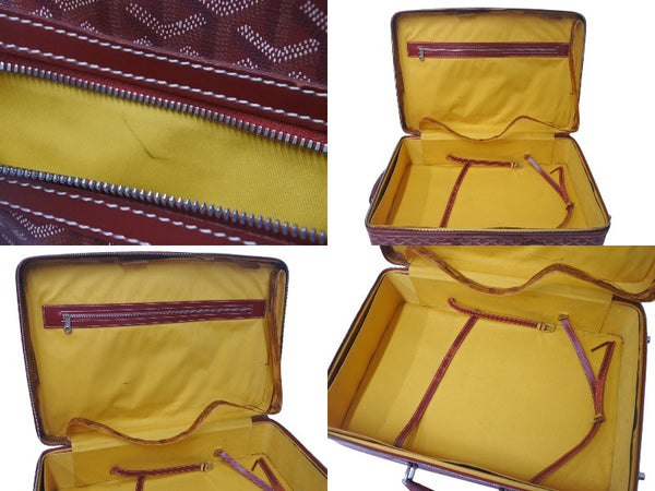 GOYARD ゴヤール トロリーPM キャリーバッグ キャリーケース スーツケース PVC レザー レッド シルバー金具 良品 中古 4c076266