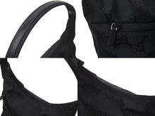 Load image into Gallery viewer, GUCCI グッチ GGナイロン ワンショルダーバッグ レザー ブラック イタリア製 001 3386 001998 美品 中古 4c076302