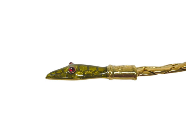 Very good condition Vivienne Westwood Earrings both ears Snake GP Green Red Gold hardware Used 4c076319