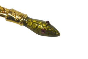 Very good condition Vivienne Westwood Earrings both ears Snake GP Green Red Gold hardware Used 4c076319