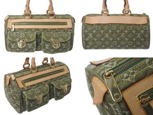 Load image into Gallery viewer, 極美品 LOUIS VUITTON ルイヴィトン ネオスピーディ ハンドバッグ M95215 モノグラムデニム カーキ ゴールド金具 中古 4c076351