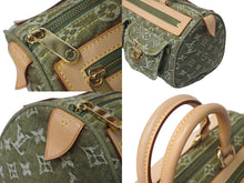 Load image into Gallery viewer, 極美品 LOUIS VUITTON ルイヴィトン ネオスピーディ ハンドバッグ M95215 モノグラムデニム カーキ ゴールド金具 中古 4c076351