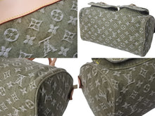 Load image into Gallery viewer, 極美品 LOUIS VUITTON ルイヴィトン ネオスピーディ ハンドバッグ M95215 モノグラムデニム カーキ ゴールド金具 中古 4c076351