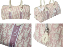 Load image into Gallery viewer, Christian Dior クリスチャンディオール ミニボストン トロッター ハンドバッグ キャンバス レザー BO B 0014 ピンク 美品 中古 4c076404