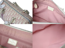 Load image into Gallery viewer, Christian Dior クリスチャンディオール ミニボストン トロッター ハンドバッグ キャンバス レザー BO B 0014 ピンク 美品 中古 4c076404