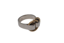 画像をギャラリービューアに読み込む, HERMES エルメス ドゥザノーリング 指輪 アクセサリー 小物 7.4g シルバー925 ゴールド750 良品 中古 4c076423