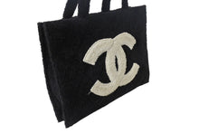 Load image into Gallery viewer, CHANEL シャネル トートバッグ ハンドバッグ 1番台 パイル ココマーク ロゴ ブラック 美品 中古 4c076444