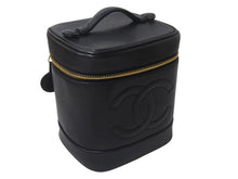 Load image into Gallery viewer, 極美品 CHANEL シャネル バニティ ハンドバッグ ブラック キャビアスキン 4番台 ココマーク ロゴ 小物入れ ゴールド金具 中古 4c076449