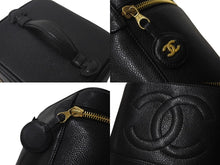 Load image into Gallery viewer, 極美品 CHANEL シャネル バニティ ハンドバッグ ブラック キャビアスキン 4番台 ココマーク ロゴ 小物入れ ゴールド金具 中古 4c076449