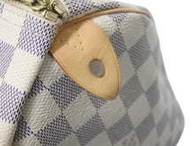 画像をギャラリービューアに読み込む, LOUIS VUITTON ルイヴィトン スピーディ25 ハンドバッグ N41371 ダミエアズールキャンバス ホワイト ブラウン 美品 中古 4c076460