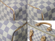 画像をギャラリービューアに読み込む, LOUIS VUITTON ルイヴィトン スピーディ25 ハンドバッグ N41371 ダミエアズールキャンバス ホワイト ブラウン 美品 中古 4c076460